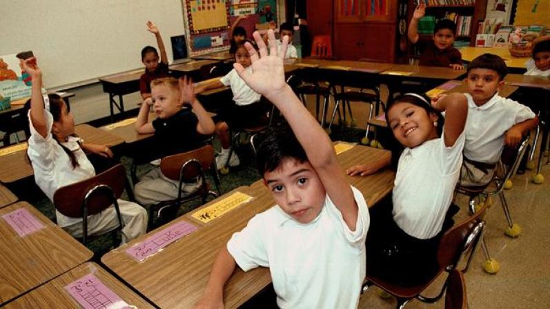 Una clase en español en la escuela elemental Birdwell en Tyler, Texas.