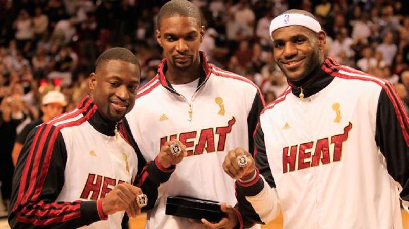 Dwyane Wade #3 Chris Bosh #1 LeBron James #6