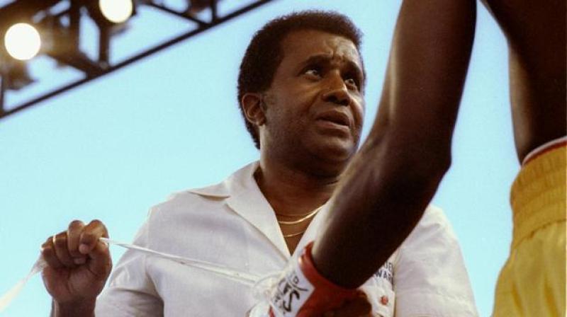 12 Jul 1991: Emanuel Steward stands in the ring before a fight between Mark Breland and Julian Samaha in Lake Tahoe, Nevada. Breland won the fight. Mandatory Credit: Stephen Dunn /Allsport