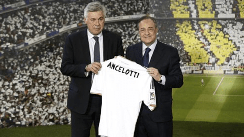 Carlo Ancelotti y Florentino Pérez.