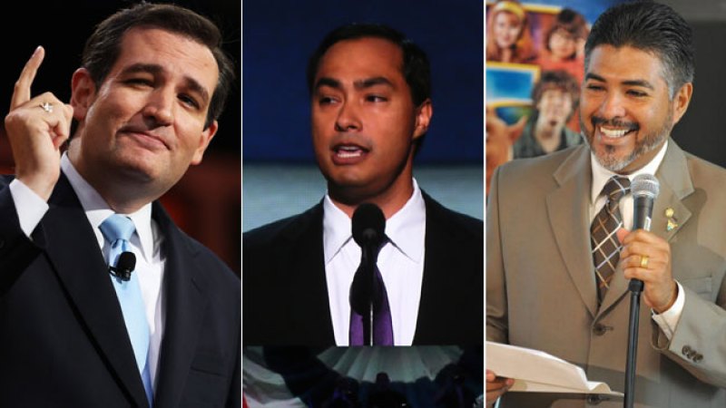 De izquierda a derecha, Ted Cruz, Joaquín Castro y Tony Cárdenas, tres de los que llegan por primera vez al Congreso de Estados Unidos.