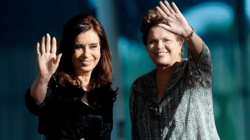 Cristina Fernández y Dilma Rousseff.