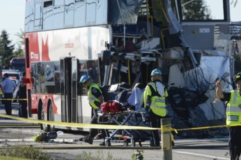 Mortal accidente de tren contra bus