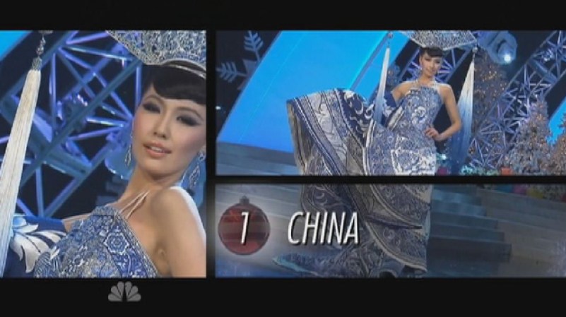 Miss China ganó el desfile de traje típico, celebrado en previo al concurso.