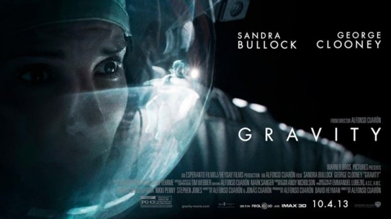 "Gravity" es una gran apuesta del director Alfonso Cuarón, con la última tecnología y actores de primer nivel como (repitiendo) George Clooney y Sandra Bullock. Cuenta la historia de dos atronautas que sufren un grave inconveniente en una caminata espacial y quedan a la deriva en el espacio.