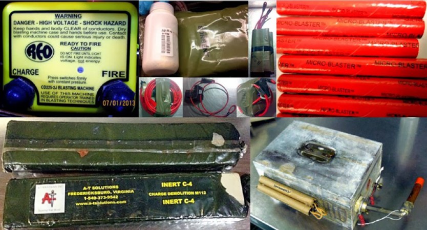 Las armas, explosivos y réplicas en estas fotos fueron incautados por la Administración de Seguridad del Transporte (TSA) durante diversos chequeos en distintos aeropuertos de EEUU.