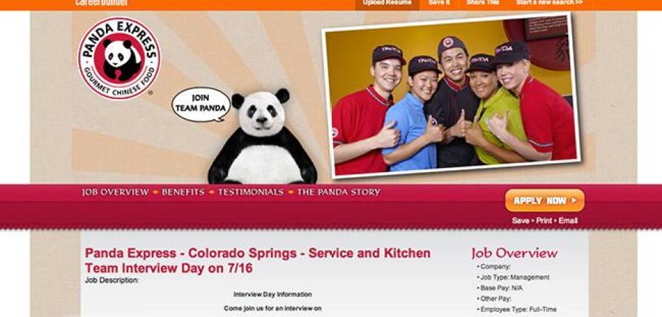 Panda Restaurant Group Inc<br /><br />Industria: Restaurantes<br /><br />Puestos de trabajo: Gerentes, Servicio y Personal de Cocina<br /><br />Las plazas son para: California, Colorado, Texas, Kansas, Florida, Arizona
