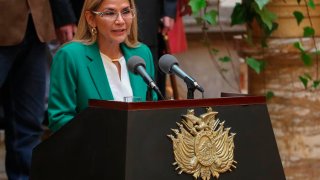La presidenta interina boliviana, Jeanine Áñez