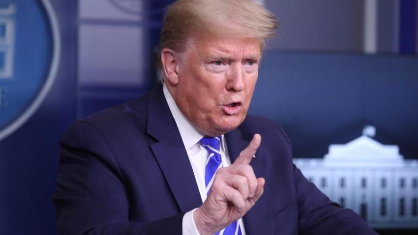 En la imagen, el presidente Donald Trump habla en una conferencia de prensa en la Casa Blanca el 23 de abril de 2020.