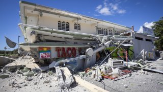 A view of damages at Guanica town after 6.4-magnitude earthquake hit Puerto Rico on Jan. 7, 2020.