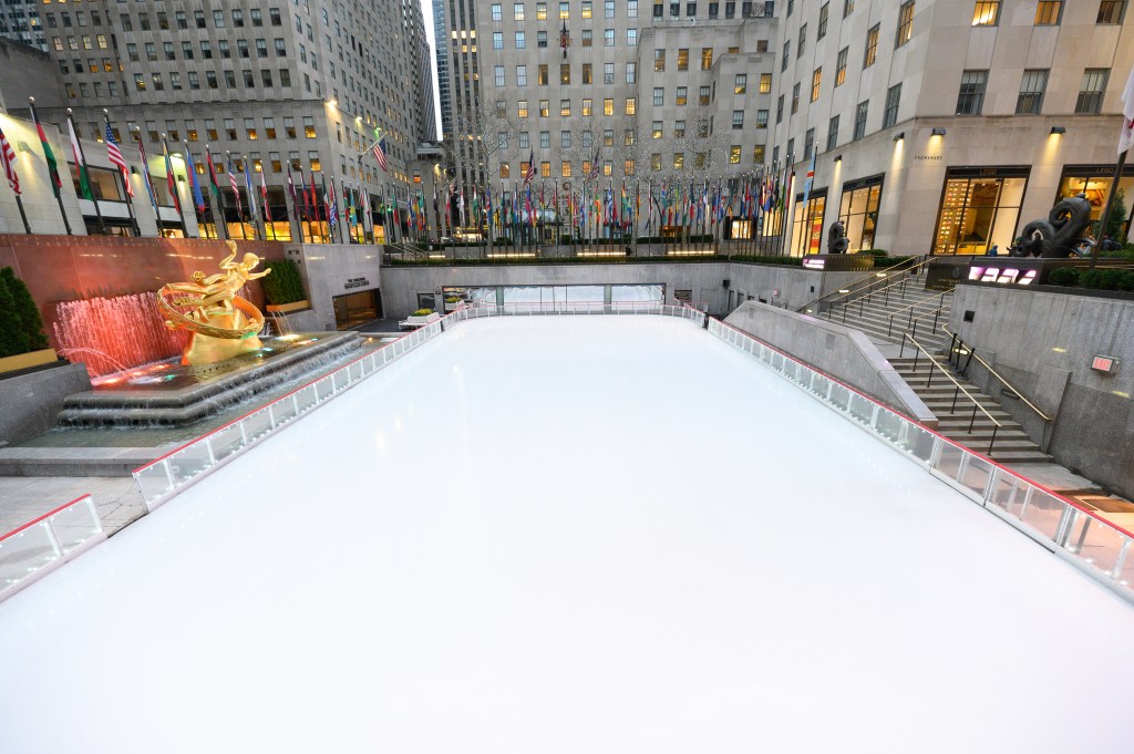 Empty Rockefeller ice skating rink