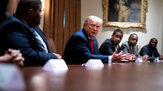 El presidente Trump se reunió el miércoles con líderes afroamericanos en la Casa Blanca.