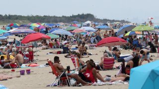 Crowds at Jersey Shore beach