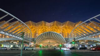 Una vista de la ciudad de Lisboa. Estación Oriente.