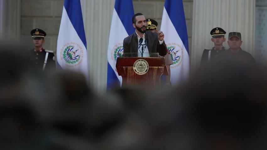 En la imagen un registro del presidente de El Salvador, Nayib Bukele