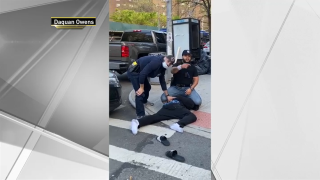 two NYPD officers arrest man