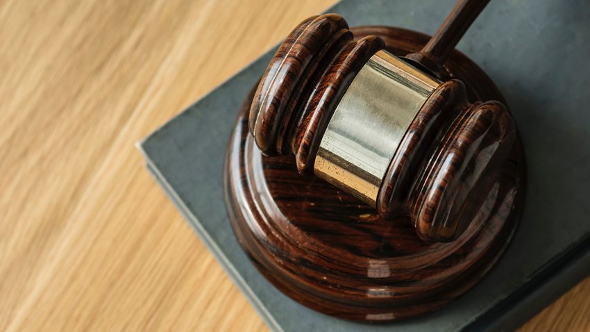 A gavel on a table