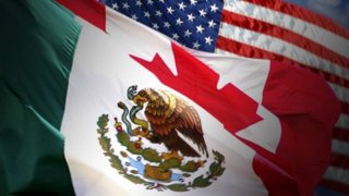 Banderas de México, EEUU y Canadá