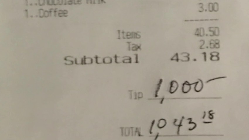 Customer leaves $1,000 tip for Jersey Shore restaurant workers