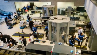 The security area at John F. Kennedy International Airport.