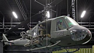 A "Huey" helicopter of the Vietnam War