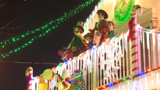 Holiday decorations and lights shine bright from one Staten Island home