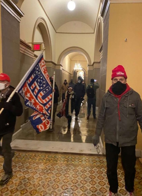 Photo Chris Kelly allegedly sent of inside the U.S. Capitol during the deadly siege on Jan. 6.