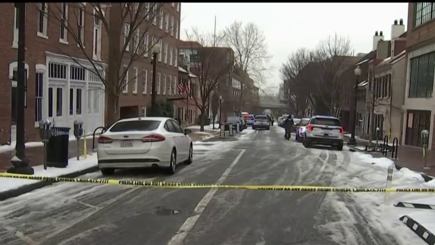 Police at the scene of a shooting in Georgetown