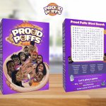 Proud Puffs cereal box