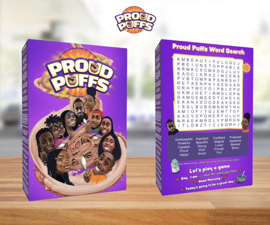 Proud Puffs cereal box