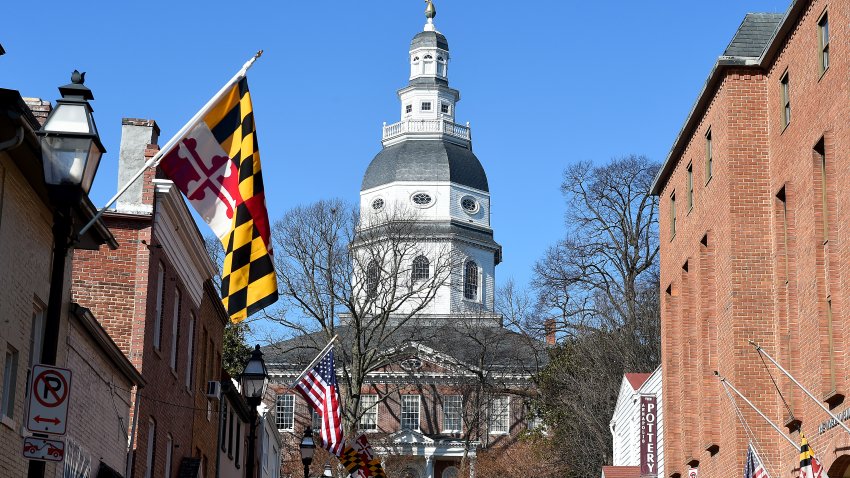 ANNAPOLIS, MD – JANUARY 13: A general view of the Maryland State House prior to the opening of the Maryland General Assembly in Annapolis, MD on January 13, 2021. (Photo by Will Newton for The Washington Post via Getty Images)