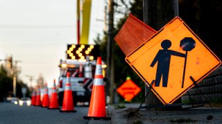 Picture of a lane being closed