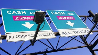 Cash and EZ Pass toll road in New Jersey