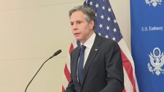 Blinken, durante su visita sorpresa a Kabul el jueves.