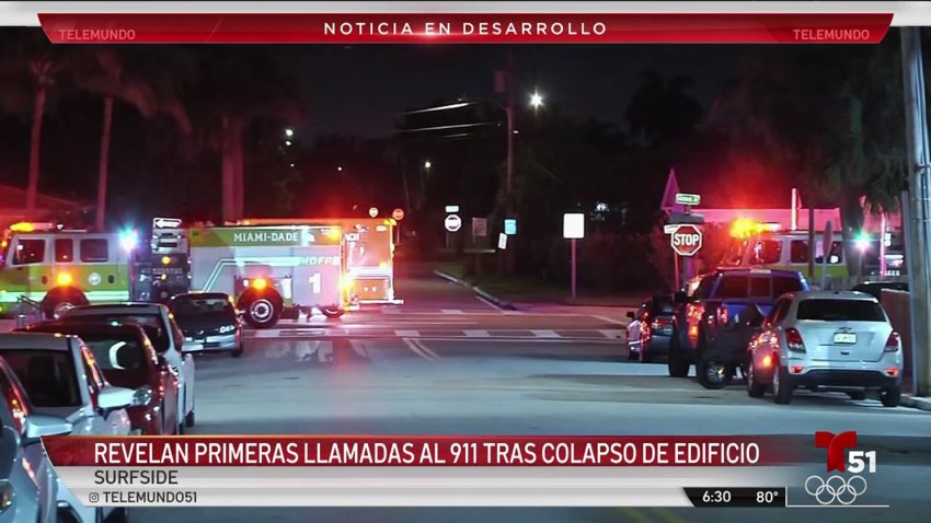 Revelan las primeras llamadas al 911 tras colapso de edificio en Miami Beach