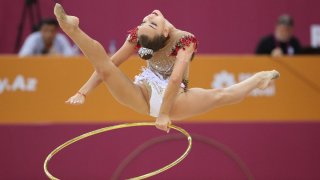 Gimnasia rítmica. Una de las gemelas Averina