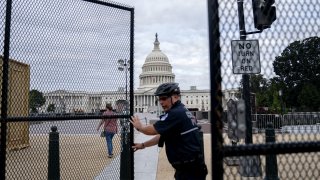 Security Fencing Installed Outside U.S. Capitol Ahead Of Justice For J6 Rally