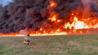 Firefighters in New Jersey rushed to put out a tanker truck fire in Mahwah.