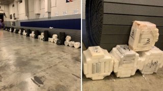 The cocaine found inside metal lawn rollers.