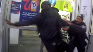 Video shows a reported assault of an NYPD officer at a drugstore in Manhattan.