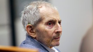 Real estate heir Robert Durst looks over during his murder trial on March 10, 2020, in Los Angeles, California.
