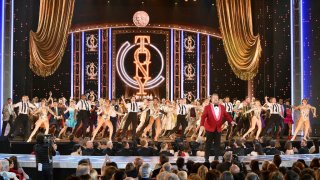 Performers on stage during the Tony Awards