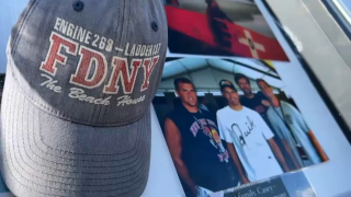 A memorial on Long Beach honors local resident and fallen FDNY member Casey Skudin.