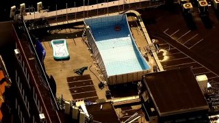 illegal pool on Brooklyn rooftop