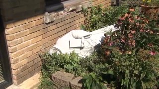 St. Anthony Catholic School damaged statue