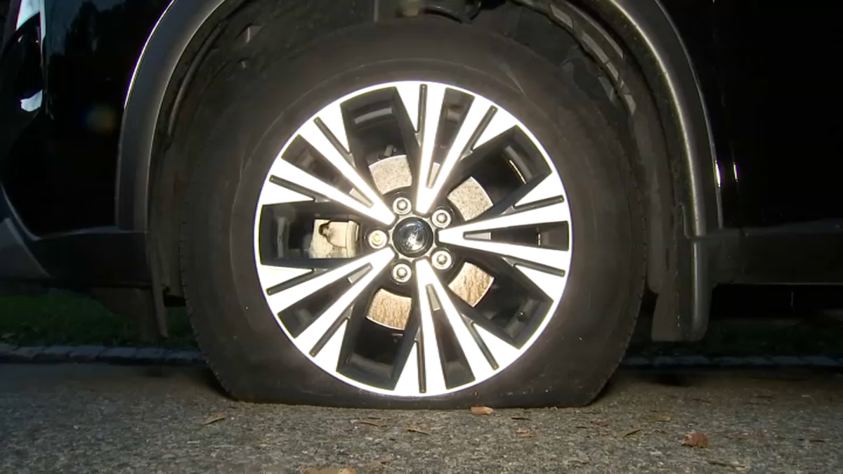 Vandal Punctures Car Tires – NBC New York