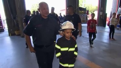 Niño hispano de 9 años cumple su sueño de ser bombero en una ciudad de Nueva Jersey