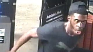 Surveillance videos captured the suspect wanted for punching an MTA conductor in the face as he fled from the station.