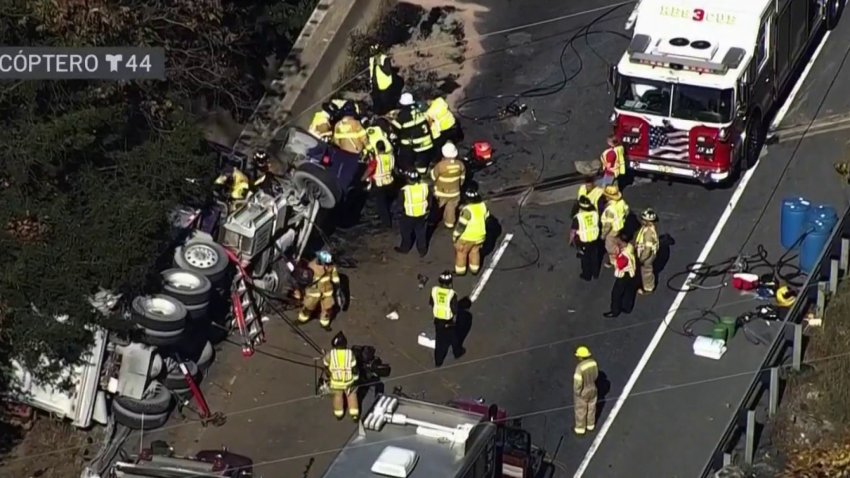 Habilitan parcialmente la I-270 en Maryland luego de que volcara un camión