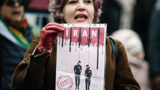 Foto de protesta contra Irán